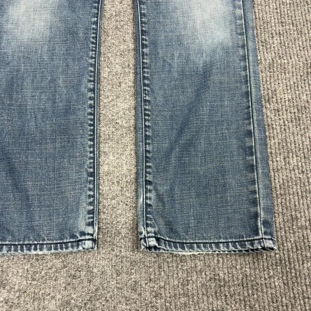 Guess Jeans Mens 31 Blue Cotton Polyester Regular Straight Crescent‎ Fit Casual